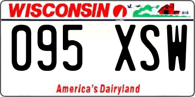 WI license plate 095XSW