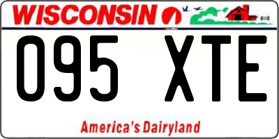 WI license plate 095XTE