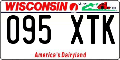 WI license plate 095XTK