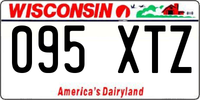 WI license plate 095XTZ