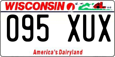WI license plate 095XUX