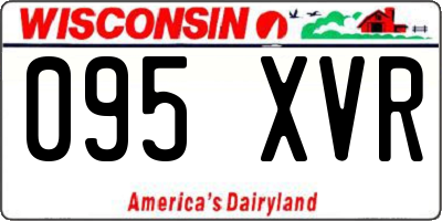 WI license plate 095XVR
