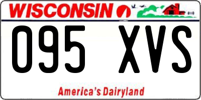 WI license plate 095XVS
