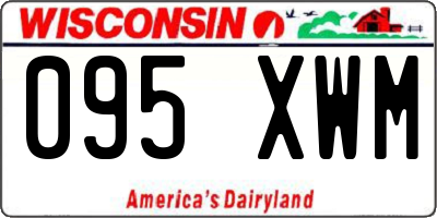 WI license plate 095XWM
