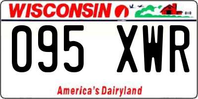 WI license plate 095XWR