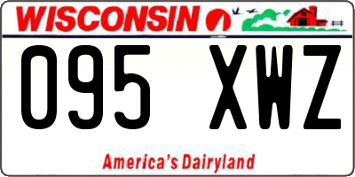 WI license plate 095XWZ