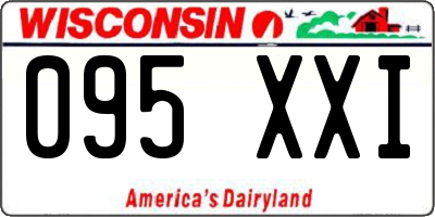 WI license plate 095XXI