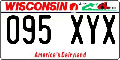 WI license plate 095XYX