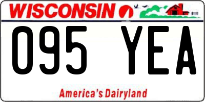 WI license plate 095YEA