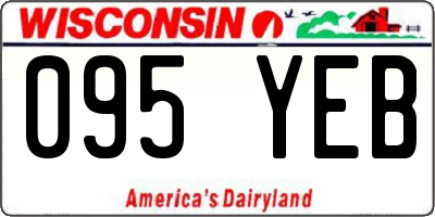 WI license plate 095YEB
