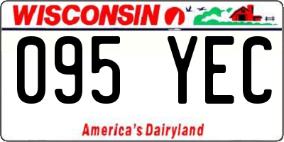 WI license plate 095YEC