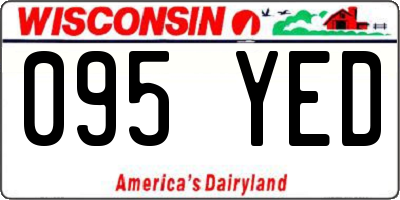 WI license plate 095YED