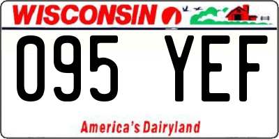 WI license plate 095YEF
