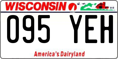 WI license plate 095YEH