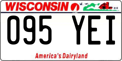 WI license plate 095YEI