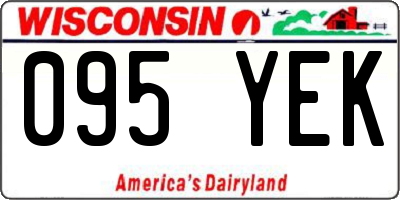 WI license plate 095YEK