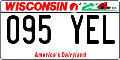 WI license plate 095YEL