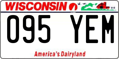 WI license plate 095YEM
