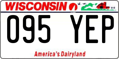 WI license plate 095YEP