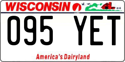 WI license plate 095YET