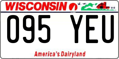 WI license plate 095YEU