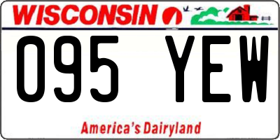 WI license plate 095YEW