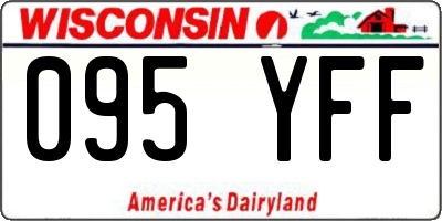 WI license plate 095YFF