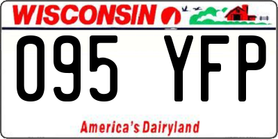 WI license plate 095YFP