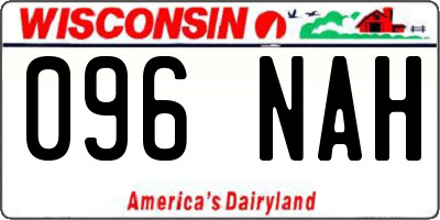 WI license plate 096NAH