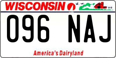 WI license plate 096NAJ