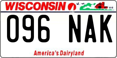 WI license plate 096NAK