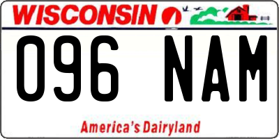 WI license plate 096NAM
