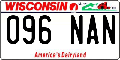 WI license plate 096NAN