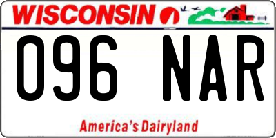 WI license plate 096NAR