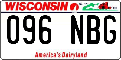 WI license plate 096NBG