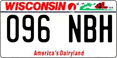 WI license plate 096NBH