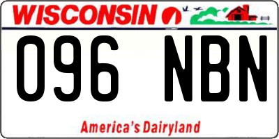 WI license plate 096NBN
