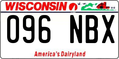 WI license plate 096NBX