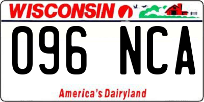 WI license plate 096NCA