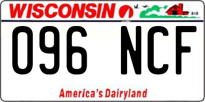 WI license plate 096NCF