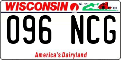 WI license plate 096NCG