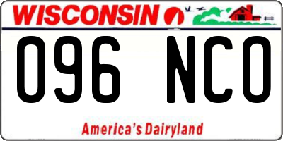 WI license plate 096NCO