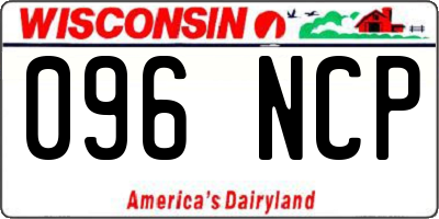 WI license plate 096NCP