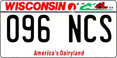 WI license plate 096NCS
