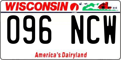 WI license plate 096NCW