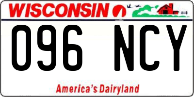 WI license plate 096NCY