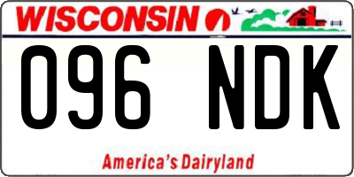 WI license plate 096NDK