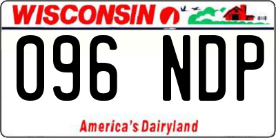 WI license plate 096NDP