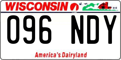 WI license plate 096NDY
