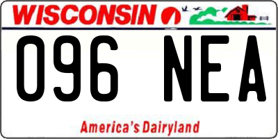 WI license plate 096NEA